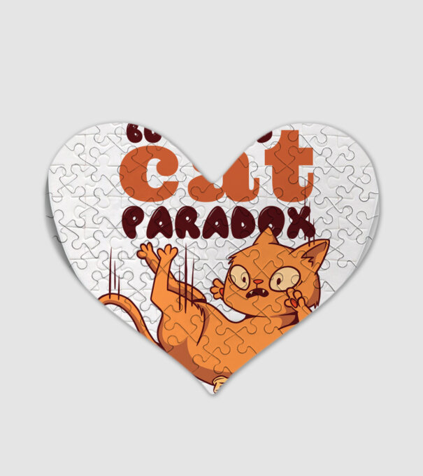 Paradox pisică cu unt model alb pe tricou