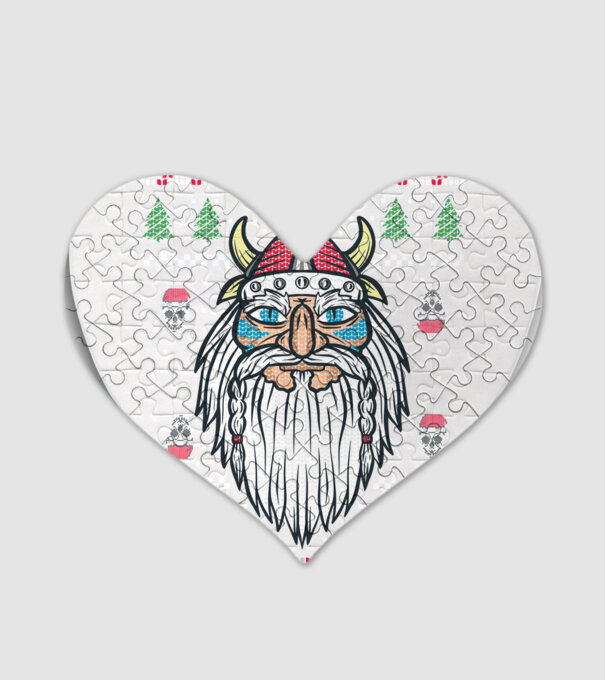 Moș Crăciun viking Pulover urât model alb pe tricou