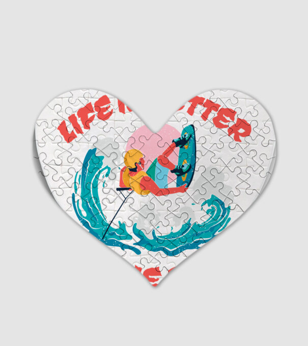 Wakeboard - Life is better on the wave model alb pe tricou