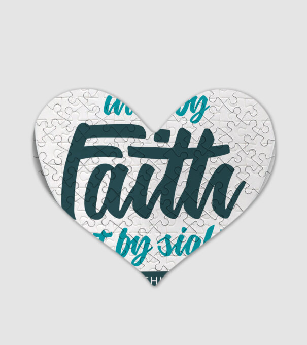 Walk by faith - Religie model alb pe tricou