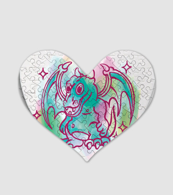 Acuarelă Dragon model alb pe tricou