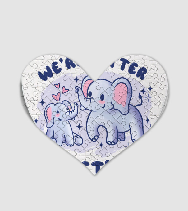 'We''re Better Together Elephant' model alb pe tricou