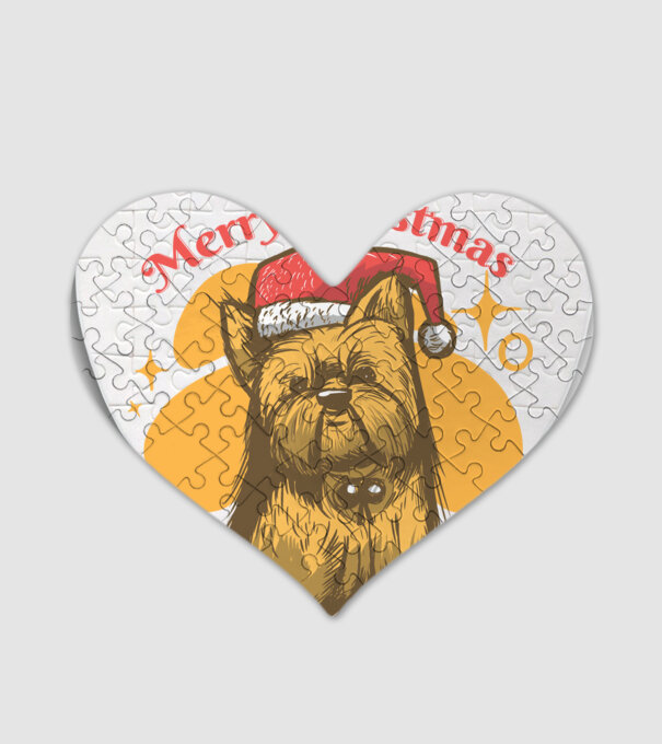 Crăciun Yorkie model alb pe tricou