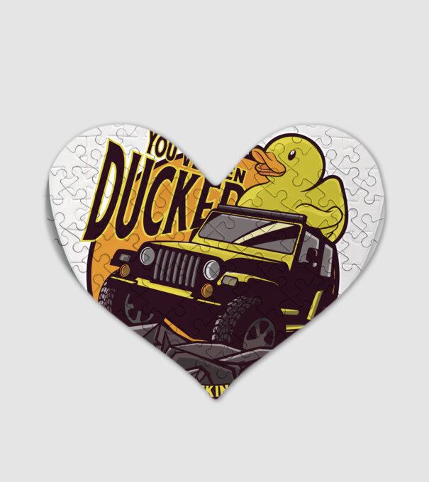'You''ve been ducked - Off road SUV' model alb pe tricou