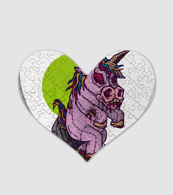 Zombie unicorn model alb pe tricou