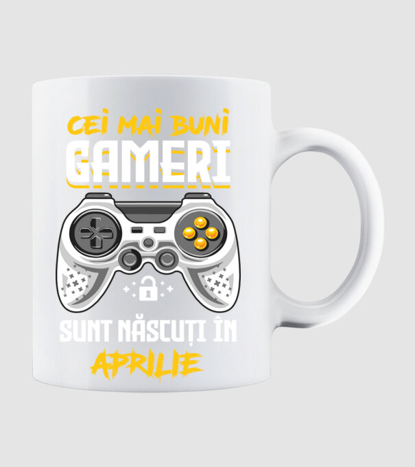 cei mai buni gameri sunt născuți în aprilie model alb pe tricou