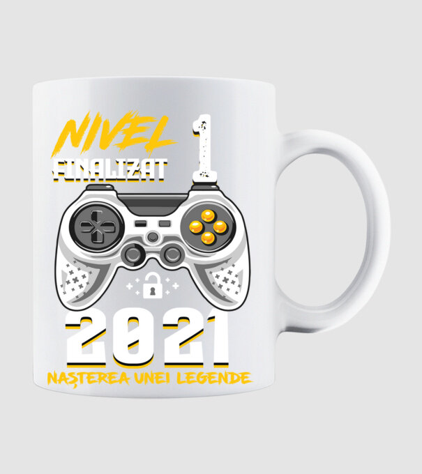 Nivel 1 finalizat. 2021 nașterea unei legende model alb pe tricou