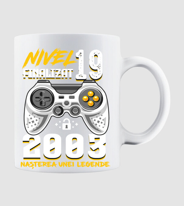 Nivel 19 finalizat. 2003 nașterea unei legende model alb pe tricou