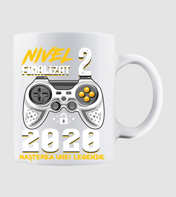 Nivel 2 finalizat. 2020 nașterea unei legende model alb pe tricou