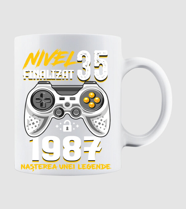Nivel 35 finalizat. 1987 nașterea unei legende model alb pe tricou