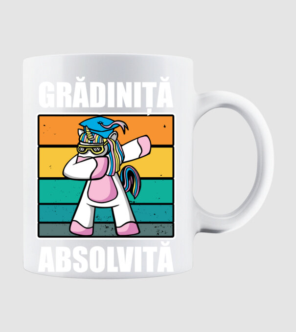 Absolvită grădiniță model alb pe tricou