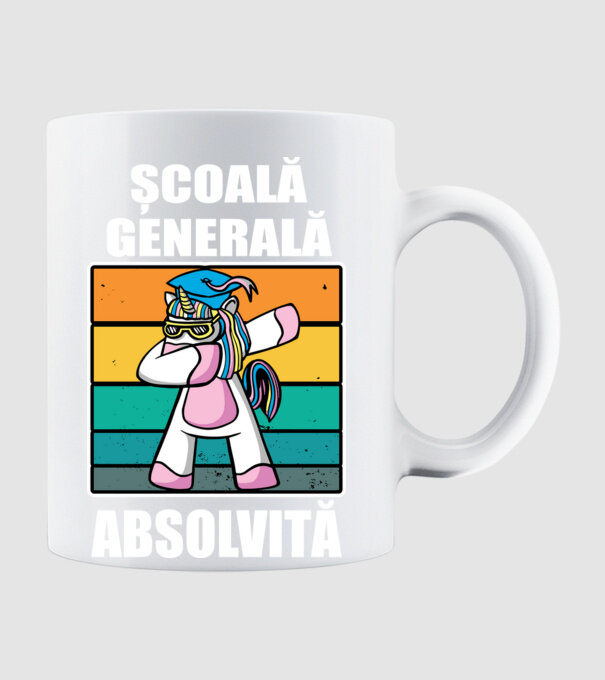 Absolvită școală generală model alb pe tricou