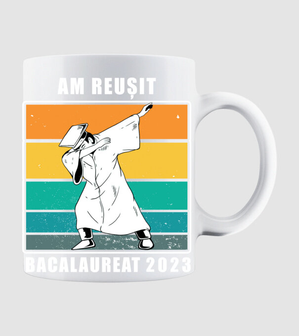 Am reușit 2023 model alb pe tricou