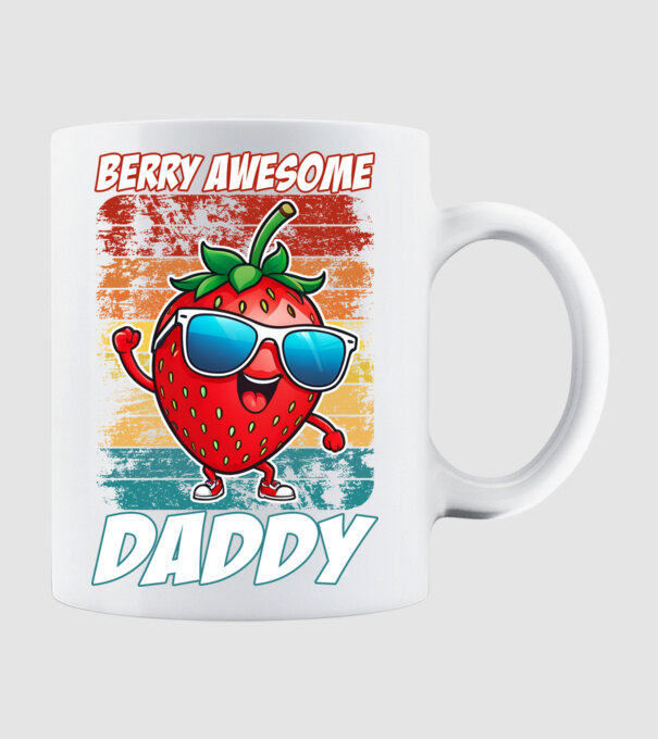 Berry Awesome Daddy Strawberry model alb pe tricou