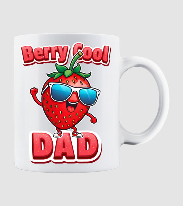 Berry Cool Dad Strawberry model alb pe tricou
