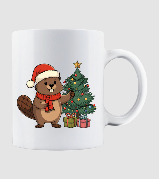 Bober Kurwa Christmas 2 model alb pe tricou