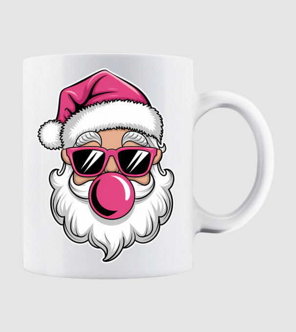 Bubble gum Santa 2 model alb pe tricou