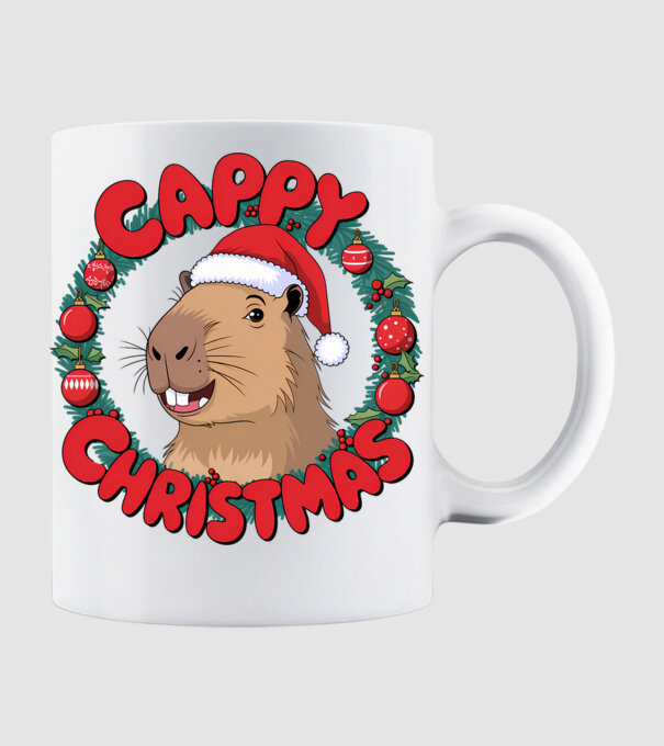 Cappy Christmas 1 model alb pe tricou