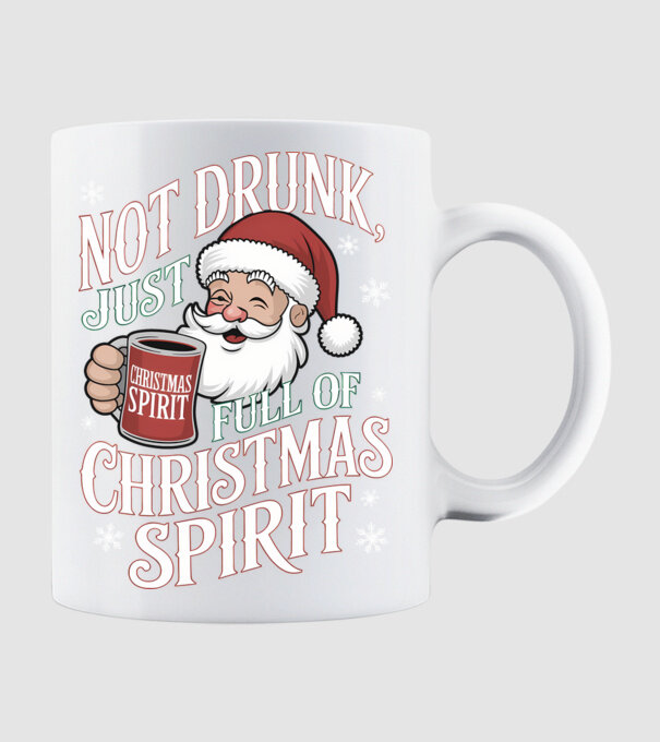 Christmas Spirit Santa model alb pe tricou