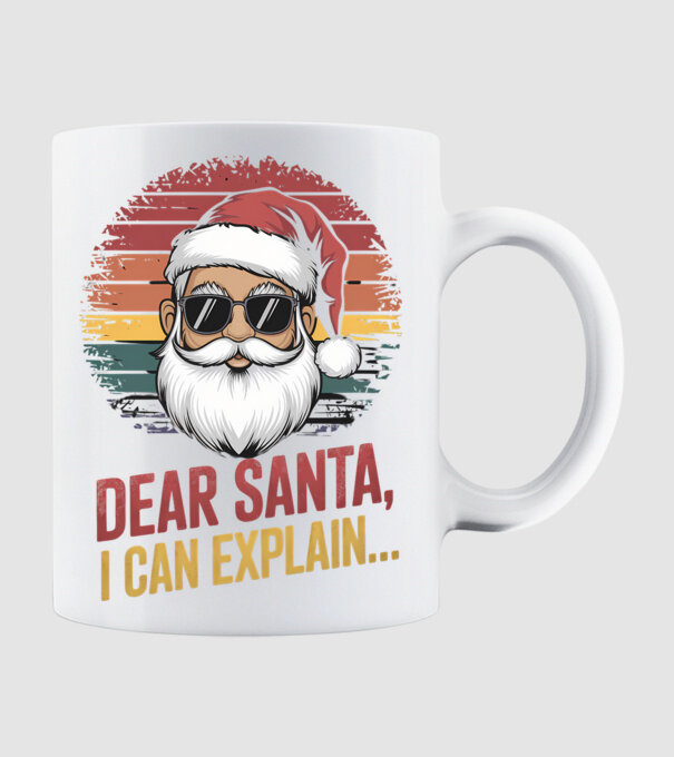 Dear Santa, I can explain... model alb pe tricou