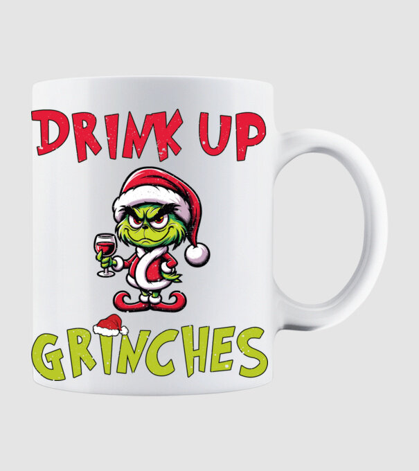Drink up Grinches model alb pe tricou