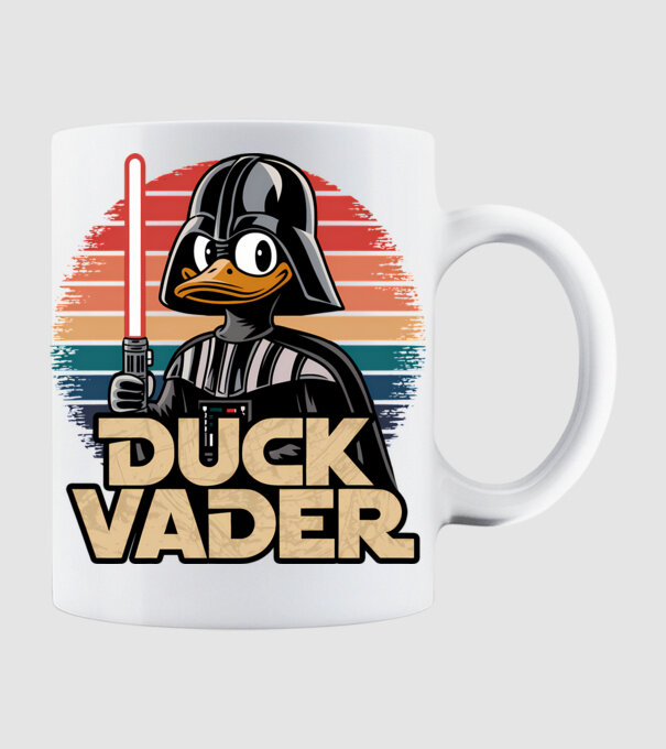Duck Vader model alb pe tricou