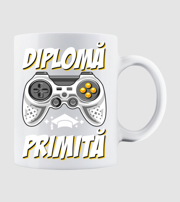 Gameri şcoală Diplomă model alb pe tricou