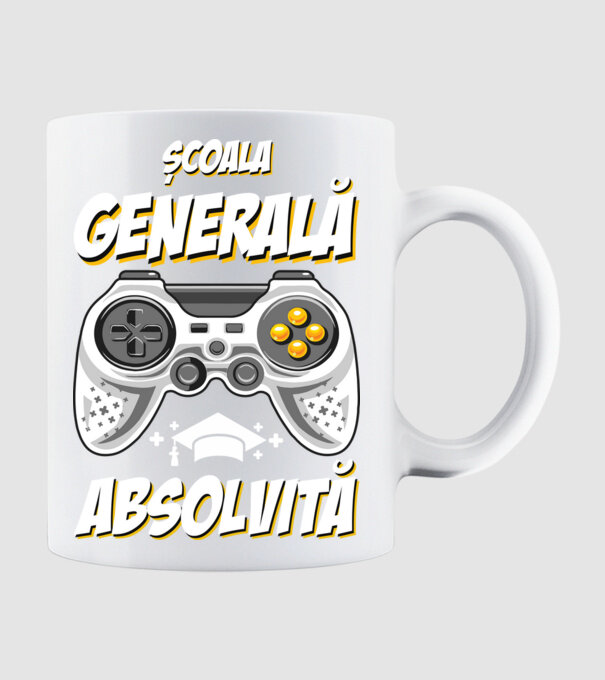 Gameri şcoală școală generală model alb pe tricou