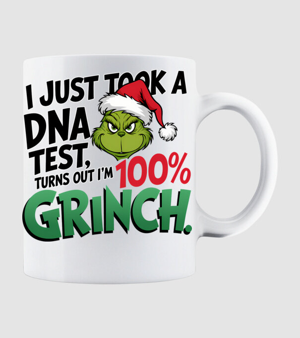 Grinch DNA test model alb pe tricou