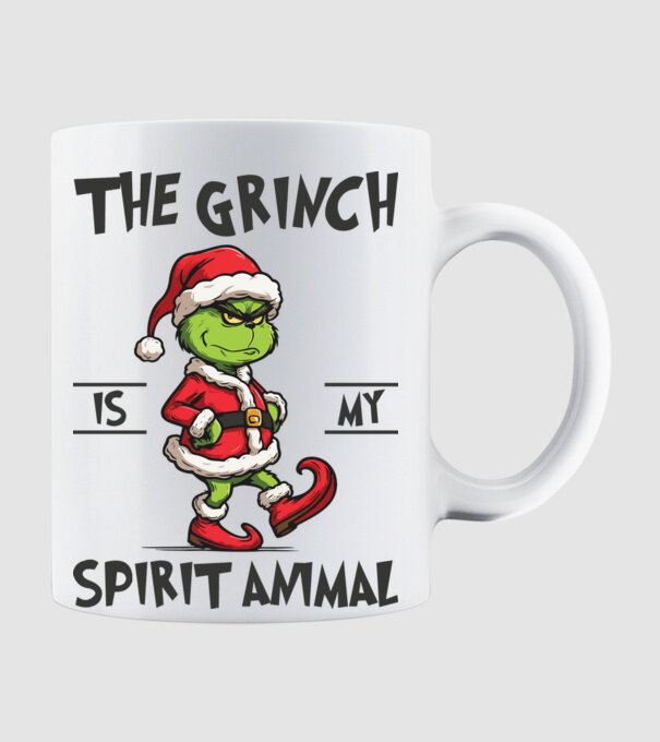 Grinch is my spirit animal model alb pe tricou
