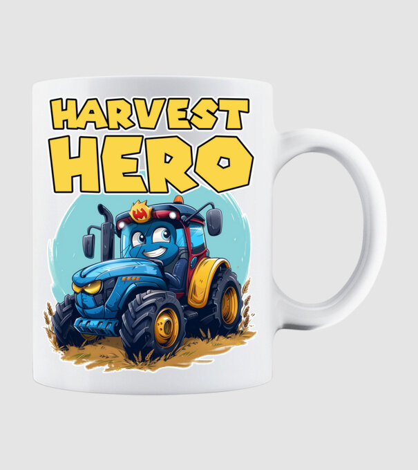 Harvest Hero Tractor model alb pe tricou
