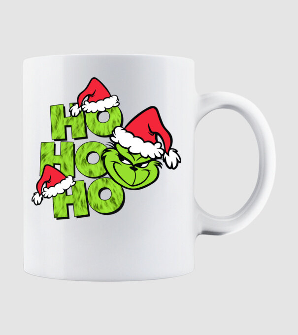 Ho Ho Ho - Grinch model alb pe tricou
