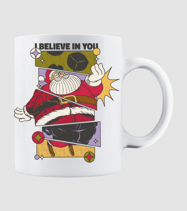 I believe in you Santa model alb pe tricou