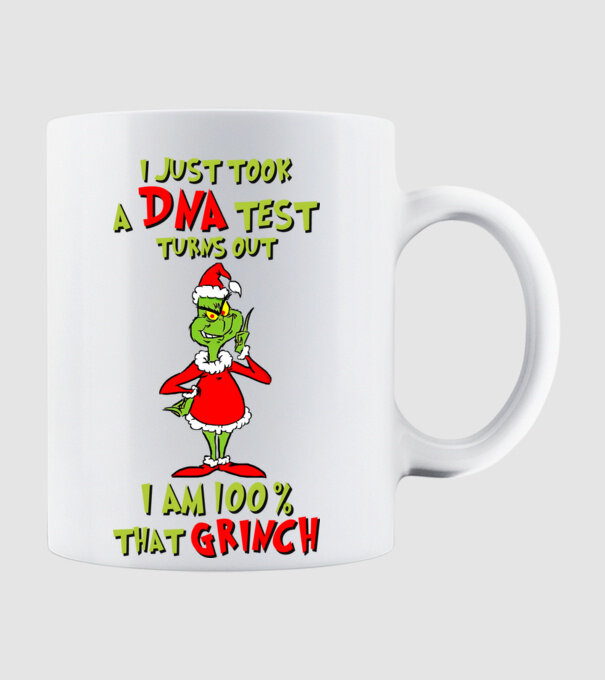 I just took a DNA test - I am Grinch model alb pe tricou