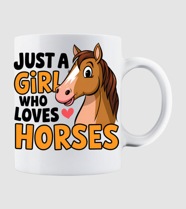 Just a girl who loves horses Alb model alb pe tricou