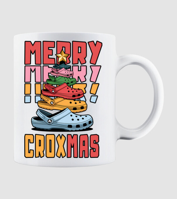 Merry Croxmas model alb pe tricou