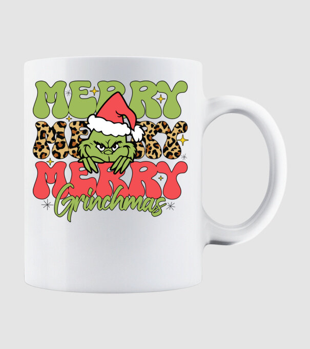 Merry Grinchmas model alb pe tricou
