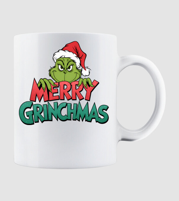 Merry Grinchmas model alb pe tricou
