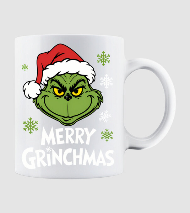 Merry Grinchmas Negru model alb pe tricou