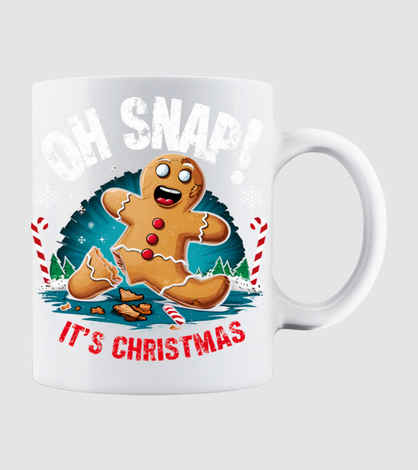 Oh snap! It's christmas Negru model alb pe tricou