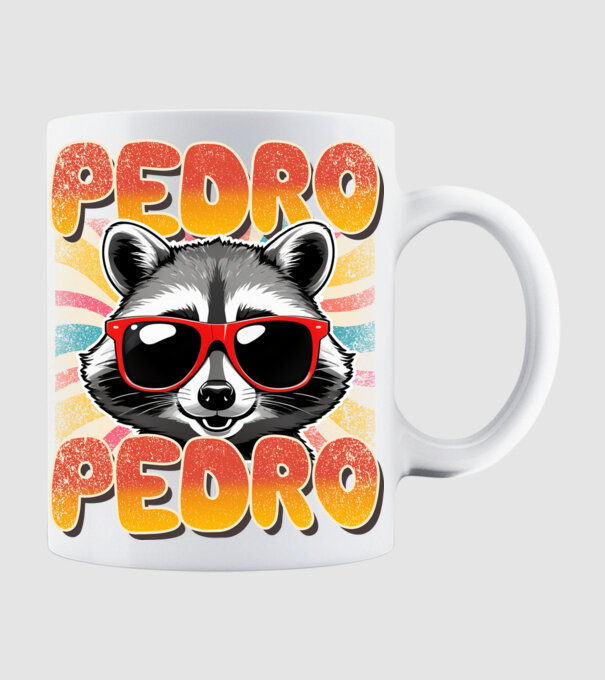 Pedro Pedro groovy retro model alb pe tricou