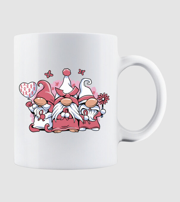 Pink christmas Gnomes model alb pe tricou
