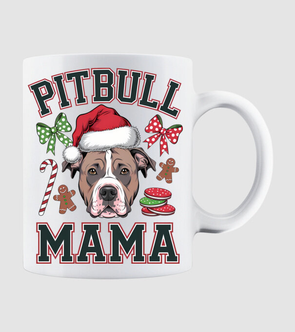 Pitbull Mama model alb pe tricou