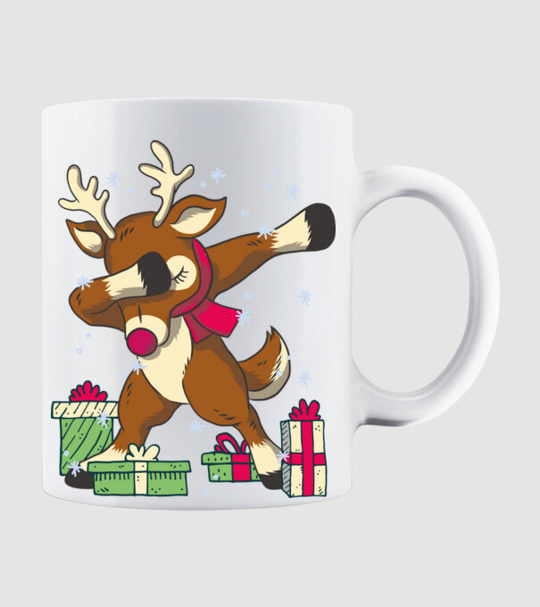 Rudolph DAB model alb pe tricou
