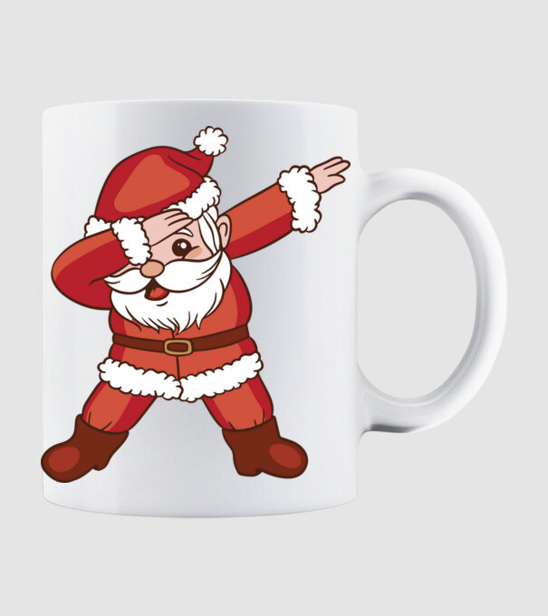 Santa Dab model alb pe tricou