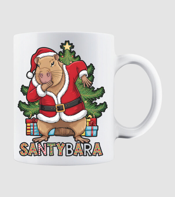 Santybara model alb pe tricou