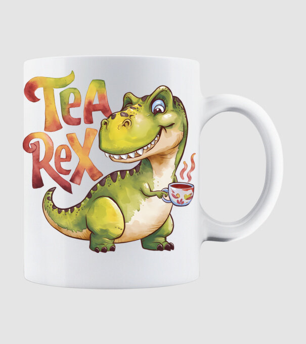 Tea Rex model alb pe tricou