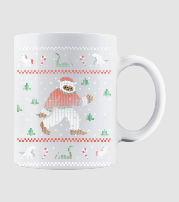 Ugly Sweater Yeti model alb pe tricou