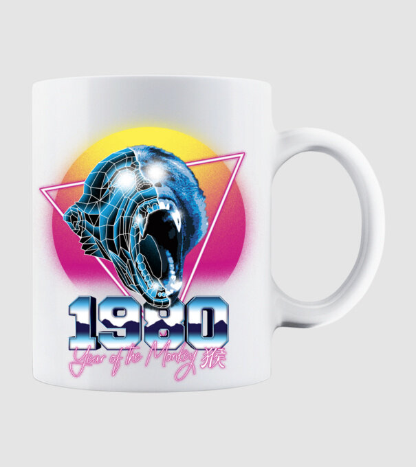 1980 Year of the Monkey model alb pe tricou