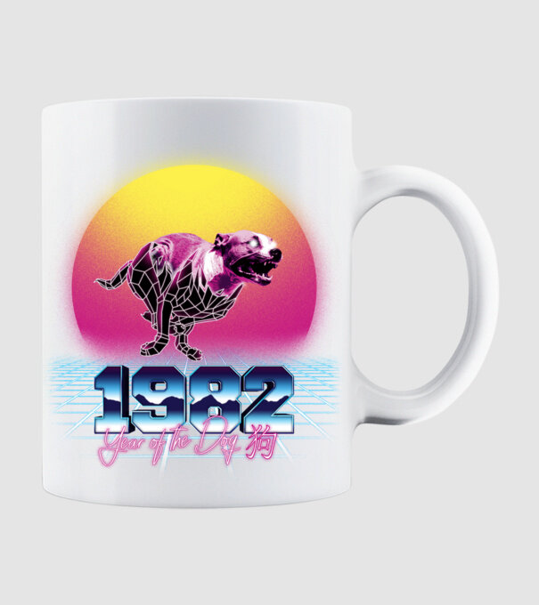 1982 Year of the Dog model alb pe tricou